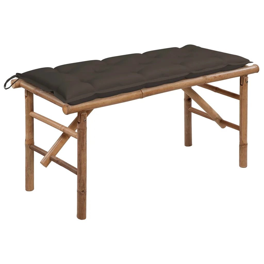 Panca da Giardino Pieghevole con Cuscino 118 cm in BambÃ¹cod mxl 120453