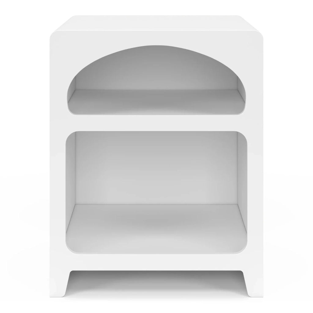 IDMarket - Set di 2 comodini organici ALESIA, legno bianco, 2 nicchie
