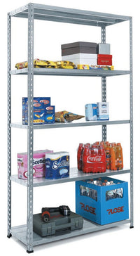 SCAFFALE IN KIT 5 RIPIANI LAMIERA DI ACCIAIO GRIGIO 40X120X196H