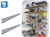 REGGI MENSOLA 3 GANCI 10PZ. PER SCAFFALE COMPONIBILE CM.40 ZINCATA