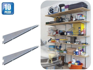 REGGI MENSOLA 3 GANCI 10PZ. PER SCAFFALE COMPONIBILE CM.40 ZINCATA