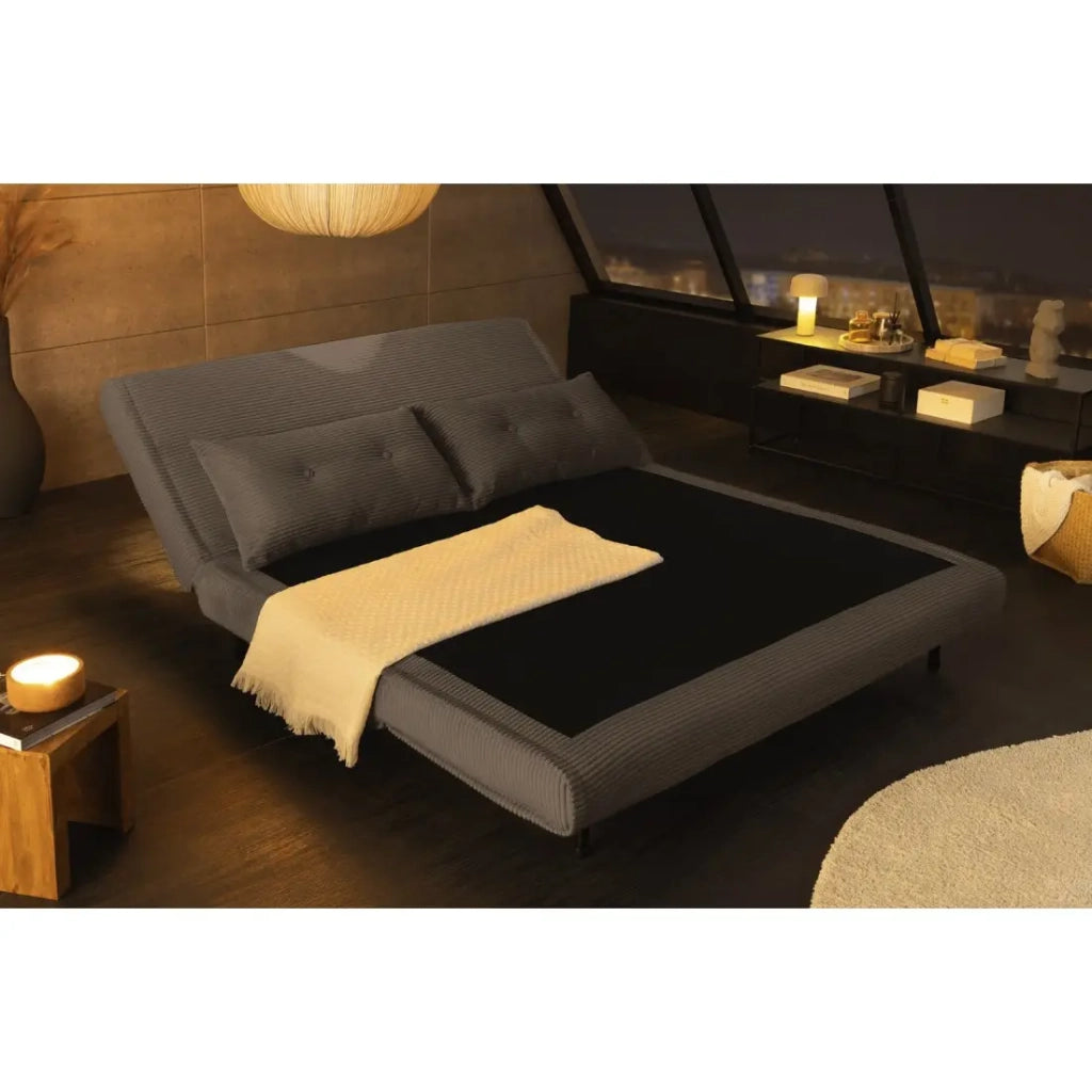 Divano trasformabile retto PRESTO grigio scuro – Divano letto 2 posti