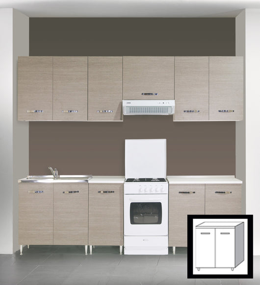 MOBILE CUCINA 2 ANTE TOP FRASSINATO BIANCO 80X50X85H