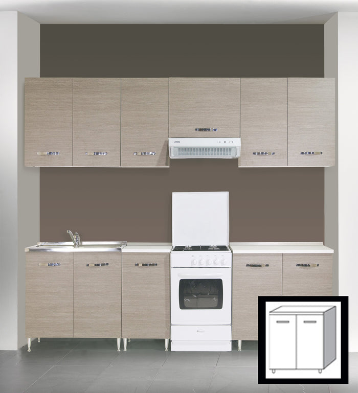 MOBILE CUCINA 2 ANTE TOP FRASSINATO BIANCO 80X50X85H