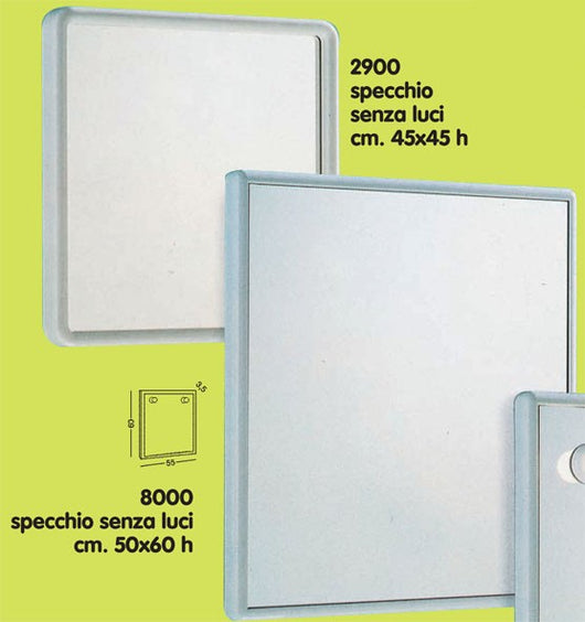GEDY ART.8000 SPECCHIO 55X60 BIANCO SENZA LUCI ARREDO BAGNO