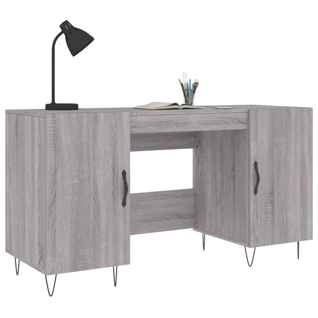 Scrivania Sonoma postazione computer mobile per computer scrivania da studio 140 x 50 x 75 cm legno ingegnerizzato grigio 02_0023952