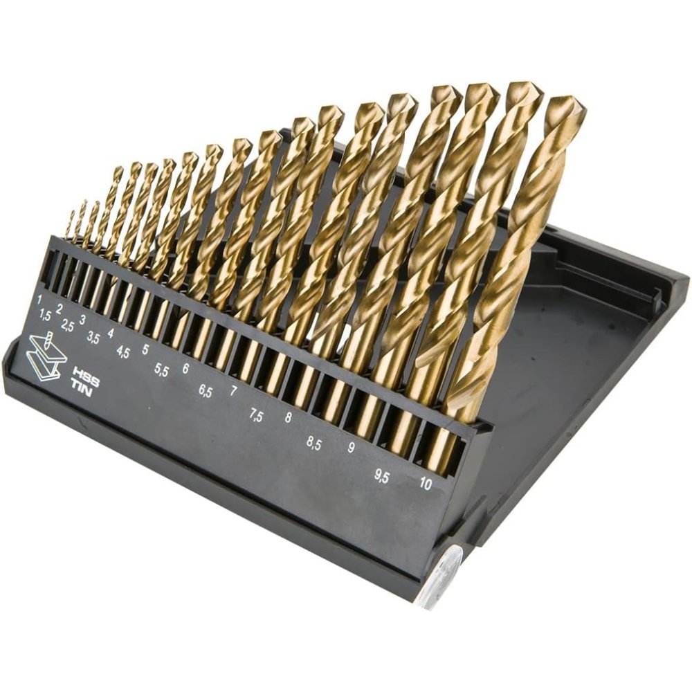 Topex 57h199 punte per metallo, , hss-tin, 1,0-10,0 mm, 19 pezz