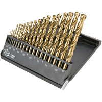 Topex 57h199 punte per metallo, , hss-tin, 1,0-10,0 mm, 19 pezz