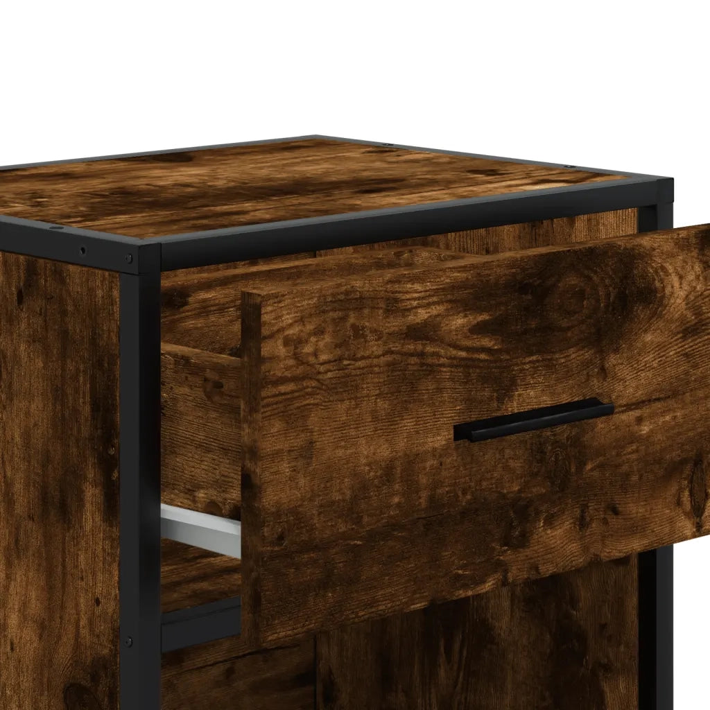 Comodino-Tavolino da notte Rovere Fumo 40x31x50 cm in Truciolato 298230