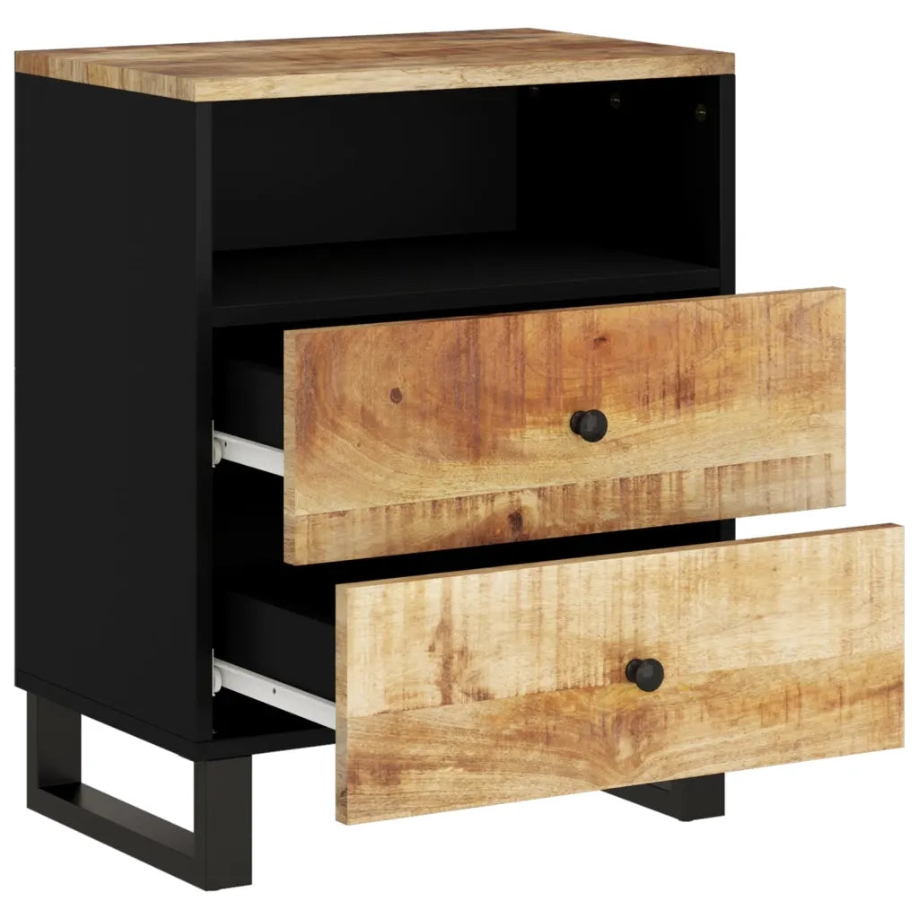 Comodino 50x33x62cm Legno Massello di Mango e Legno Multistrato 350664