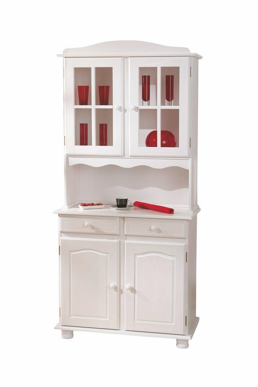 MOBILE SOGGIORNO CREDENZA VALENCIA 88x43/32x198H PINO MASSELLO VERNICIATO AD ACQUA BIANCO