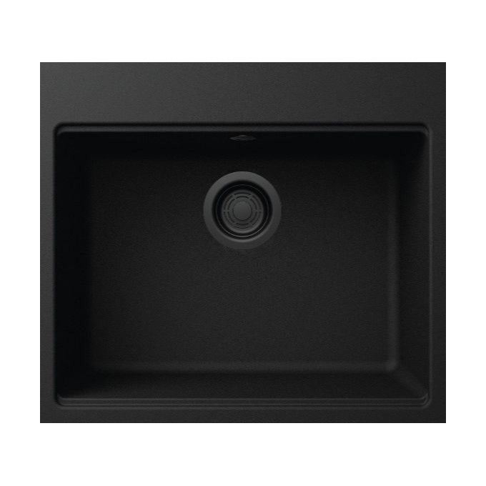 Elleci Time 105 Total Black Lavello da Incasso Granitek Nero Monovasca 57x51 cm