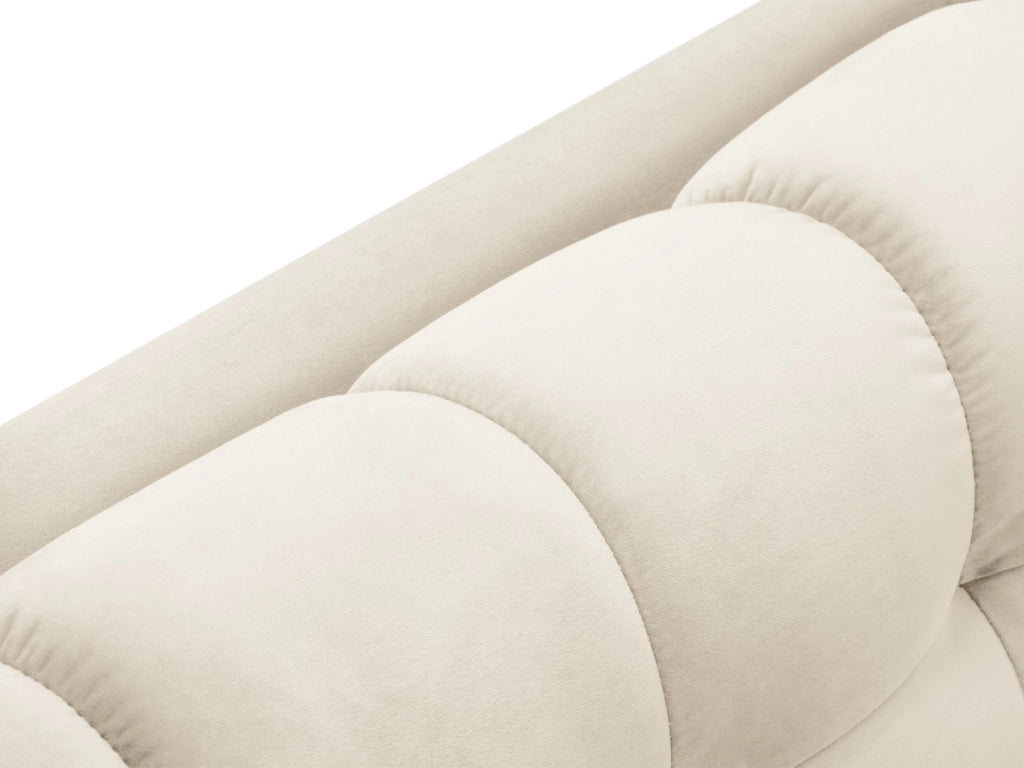 Cosmopolitan Design - Divano angolare sinistro "Bali" 5 posti in velluto beige chiaro 