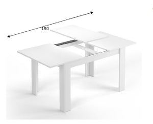 KIT TAVOLO ESTENSIBILE 'KENDRA' CM. 90X140/190X78H BIANCO LUCIDO