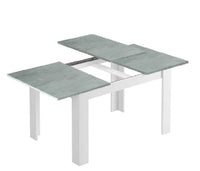 KIT TAVOLO ALLUNGABILE KENDRA CM 90X140/190X78 BIANCO / CEMENTO