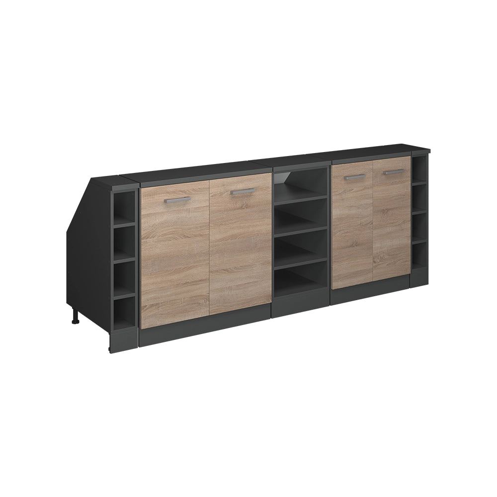 Set di mobili sottotetto Rion Sonoma/Antracite 210 cm Set di 5 carcasse armadio profondità 60 cm Vicco