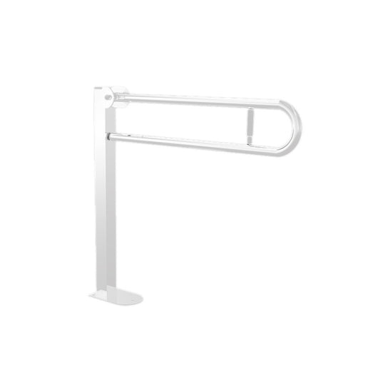 Ribaltabile in inox su colonna con porta rotolo, colore bianco