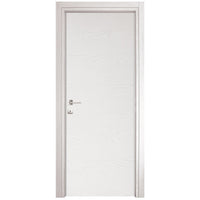 Porta a Battente Frassino Bianco Cm 210x90 Reversibile Cieca Liscia  Microtec