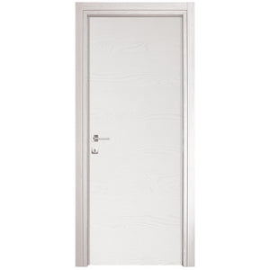 Porta a Battente Frassino Bianco Cm 210x90 Reversibile Cieca Liscia  Microtec