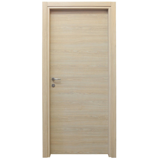 Porta a Battente Rovere Sbiancato Cm 210x90 Reversibile Cieca Liscia Microtec