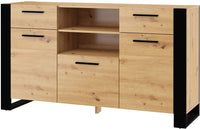 Mobile Credenza Nuka Cm 155 x 45 x 87H colore Rovere Rustico