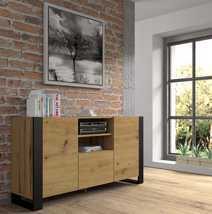 Mobile Credenza Cm 158 x 40 x 84H Mondi colore Rovere Rustico