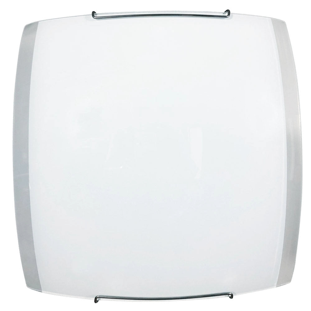 Plafoniera 2xE27 Ganci Filo Cromo Vetro Lastra Bianco-Trasparente E-Energy Venere