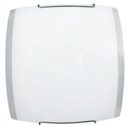 Plafoniera 2xE27 Ganci Filo Cromo Vetro Lastra Bianco-Trasparente E-Energy Venere