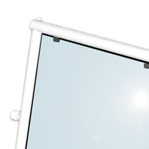 Specchio fisso da 63x54 in alluminio rivestito in nylon bianco