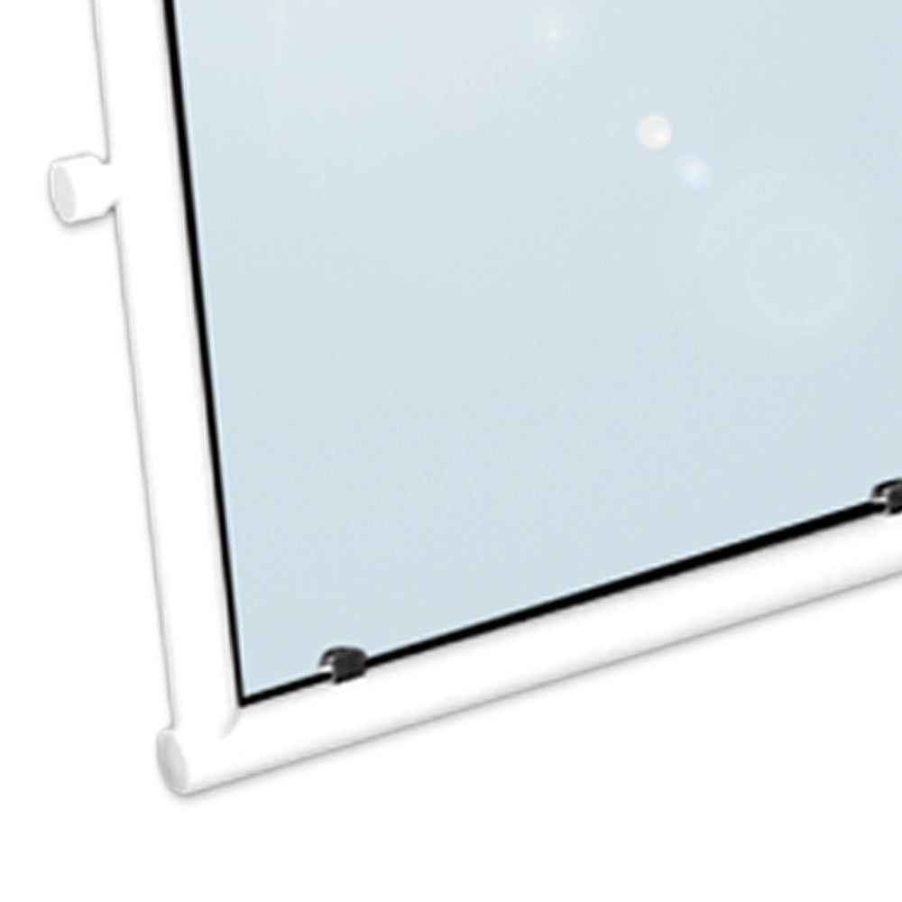 Specchio fisso da 63x54 in alluminio rivestito in nylon bianco