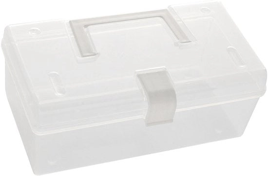 Scatola di archiviazione trasparente con coperchio - Scatola multifunzionale con maniglia - Grande capacità di archiviazione - Alta qualità plastica - Scatola di archiviazione