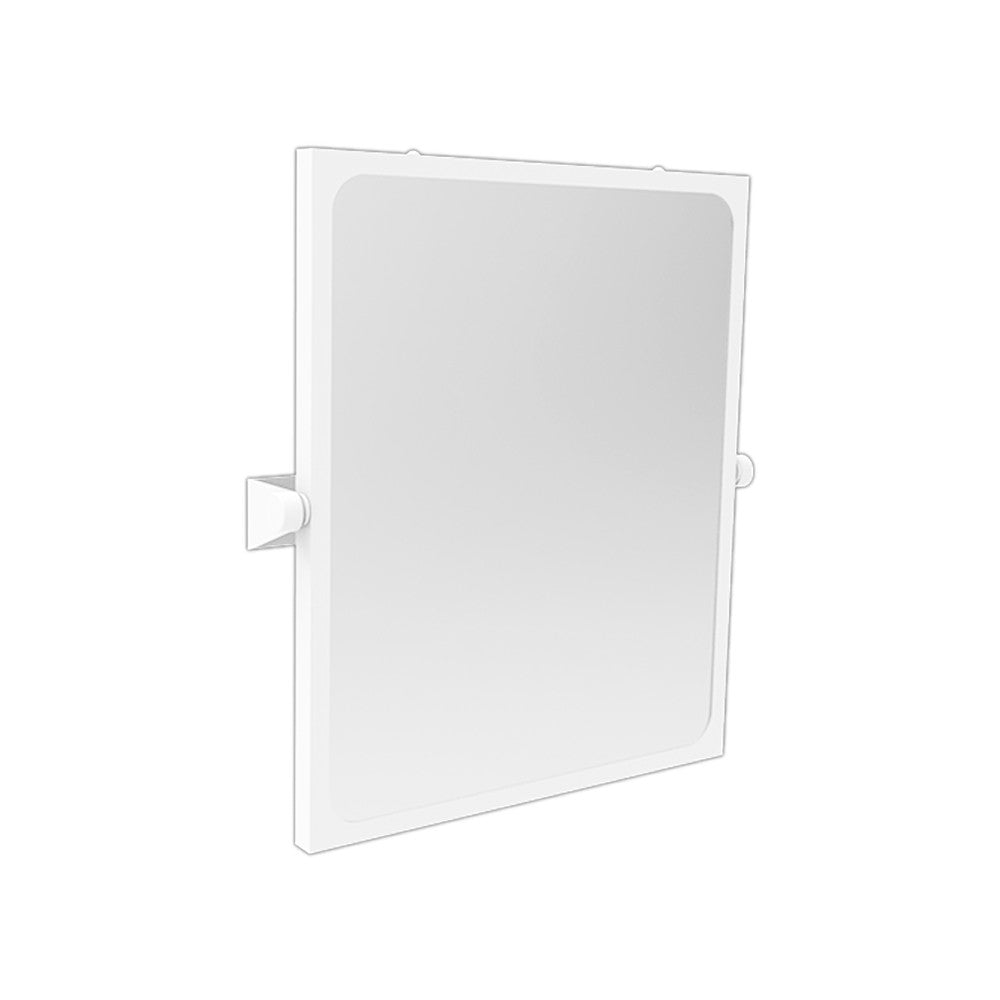 Specchio reclinabile 46x56 cm rivestito standard antibatterico, bianco