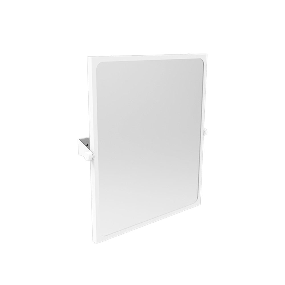 Specchio reclinabile 60x70 cm rivestito in nylon bianco