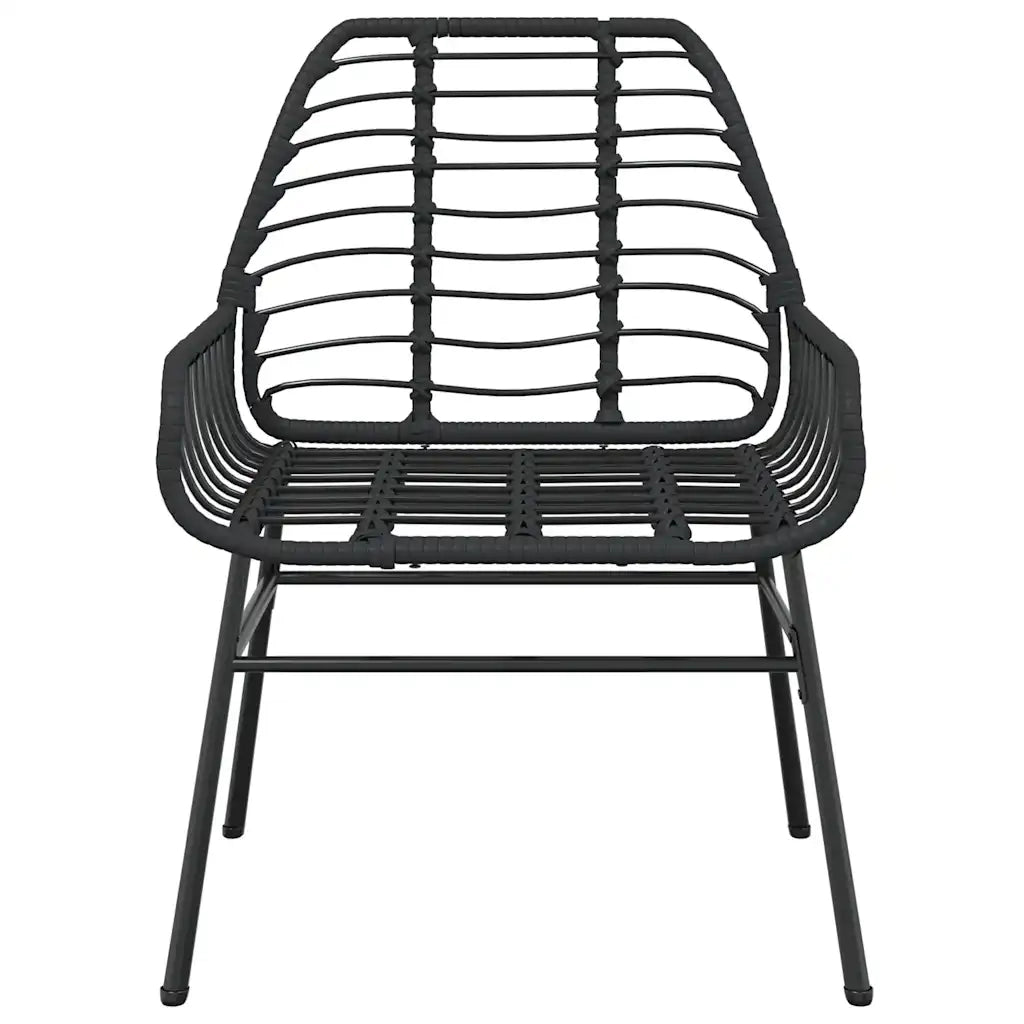 Set Mobili da Pranzo per Giardino 5 pz Nero Polyrattan Vetro 3334536