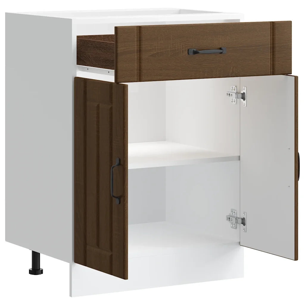 Base da Cucina-Mobile Base da Cucina Lucca Rovere Marrone in Legno Multistrato 374114