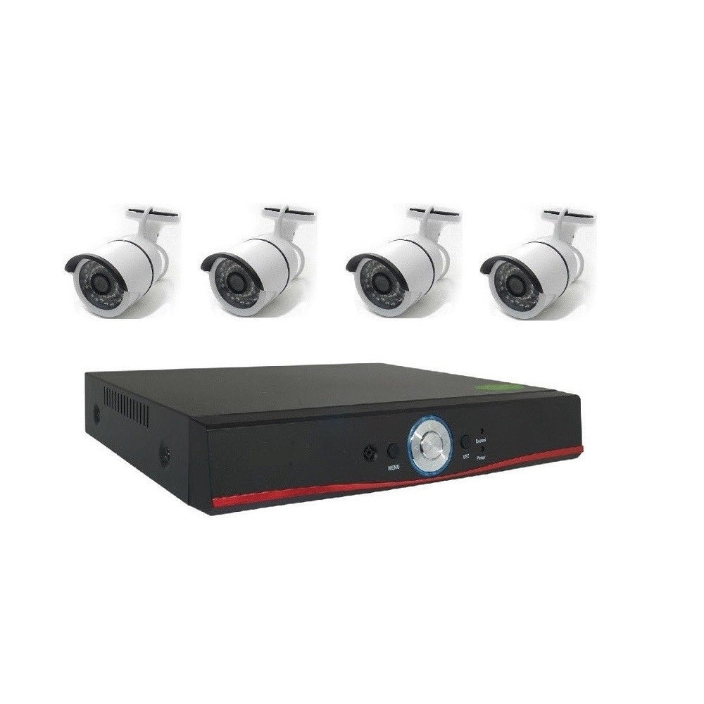 Trade Shop - Kit Videosorveglianza Ahd 1080p Onvif 4 8 Ch Canali 3mp 3.6mm Vga Hdmi Lan Tp-01 -   -4 Canali    -