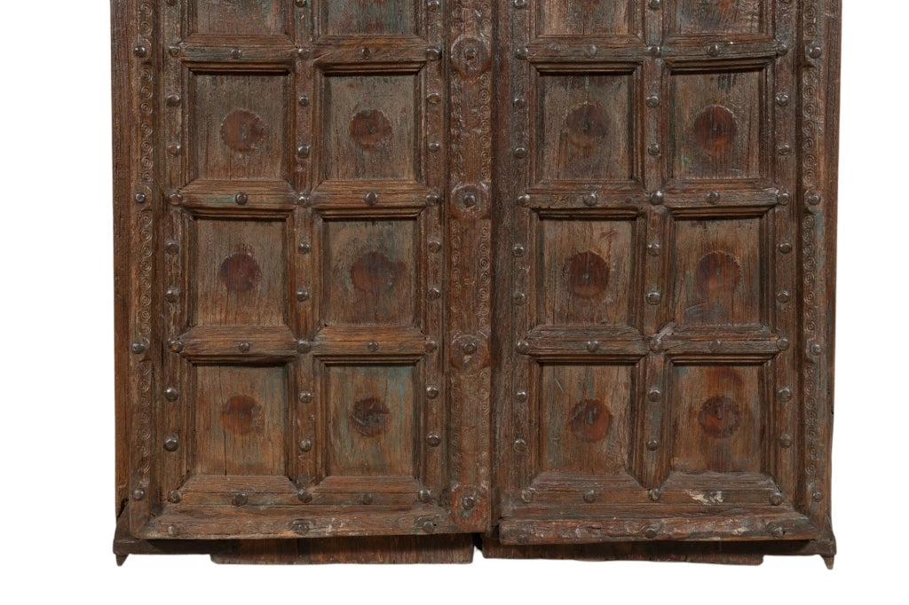 Biscottini Porta portone in legno massello e ferro da interno o da esterno vecchia e antica medievale