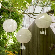 Set di lampioni a 3 lampioni a energia solare - colore crema - led a luce calda bianca - per esterno