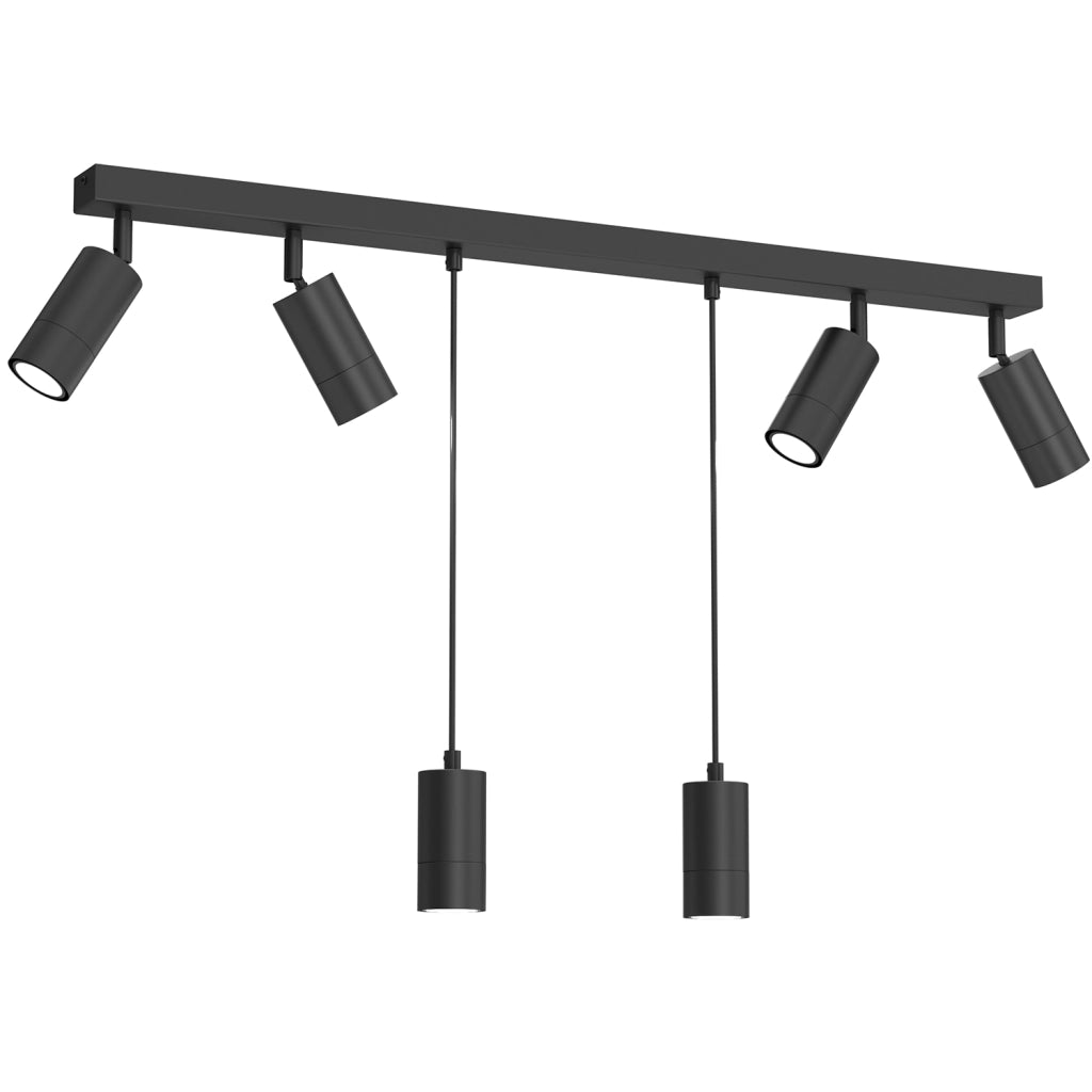 Barra 90 cm nero opaco 6 faretti GU10 Link Luminex