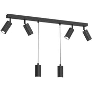 Barra 90 cm nero opaco 6 faretti GU10 Link Luminex