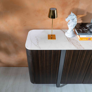 Madia 4 Ante 40x160x85 cm in Ceramica Marmo Andromeda Calacatta Oro