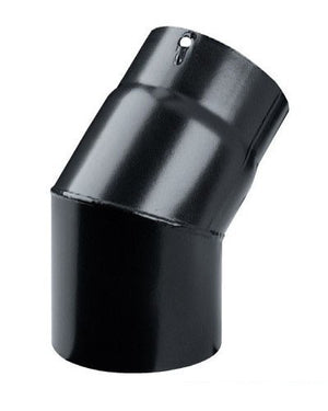 GOMITO 45Â°PER STUFA D.15 PORCELLANATO PESANTE NERO OPACO MM.1,2