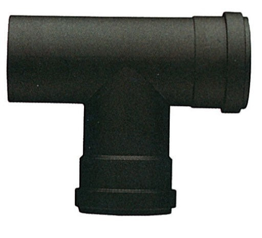 RACCORDO T TUBO ISPEZIONE D.8 MF PER STUFA PELLET PORCELLANATO NERO OPACO MM.1,2 C/GUARNIZIONE