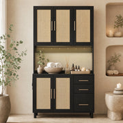 Credenza da cucina LED 100x40x183 cm con prese e USB