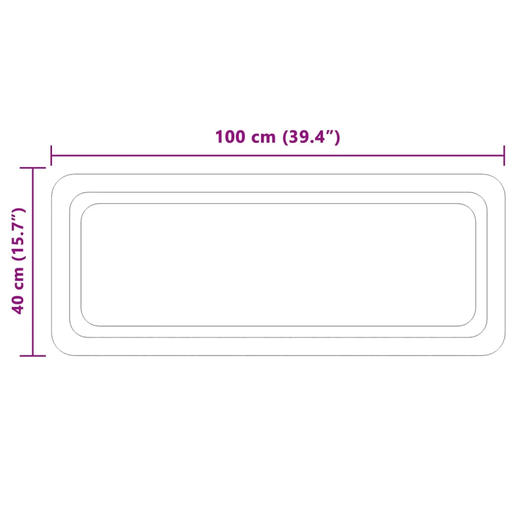 Specchio da bagno LED Trasparente 100 x 40 cm vetro temperato 42045841