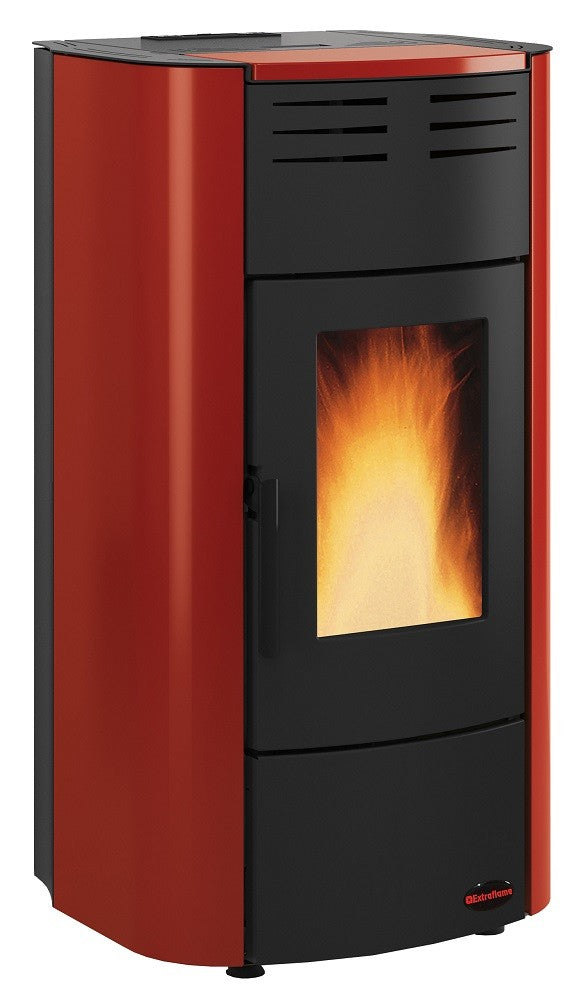 TERMOSTUFA STUFA A PELLET 20,3 KW RAFFAELLA IDRO H15 BORDEAUX NORDICA EXTRAFLAME