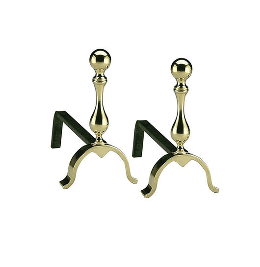 COPPIA ALARI CAMINO BRUCIALEGNA OTTONE ART.2069