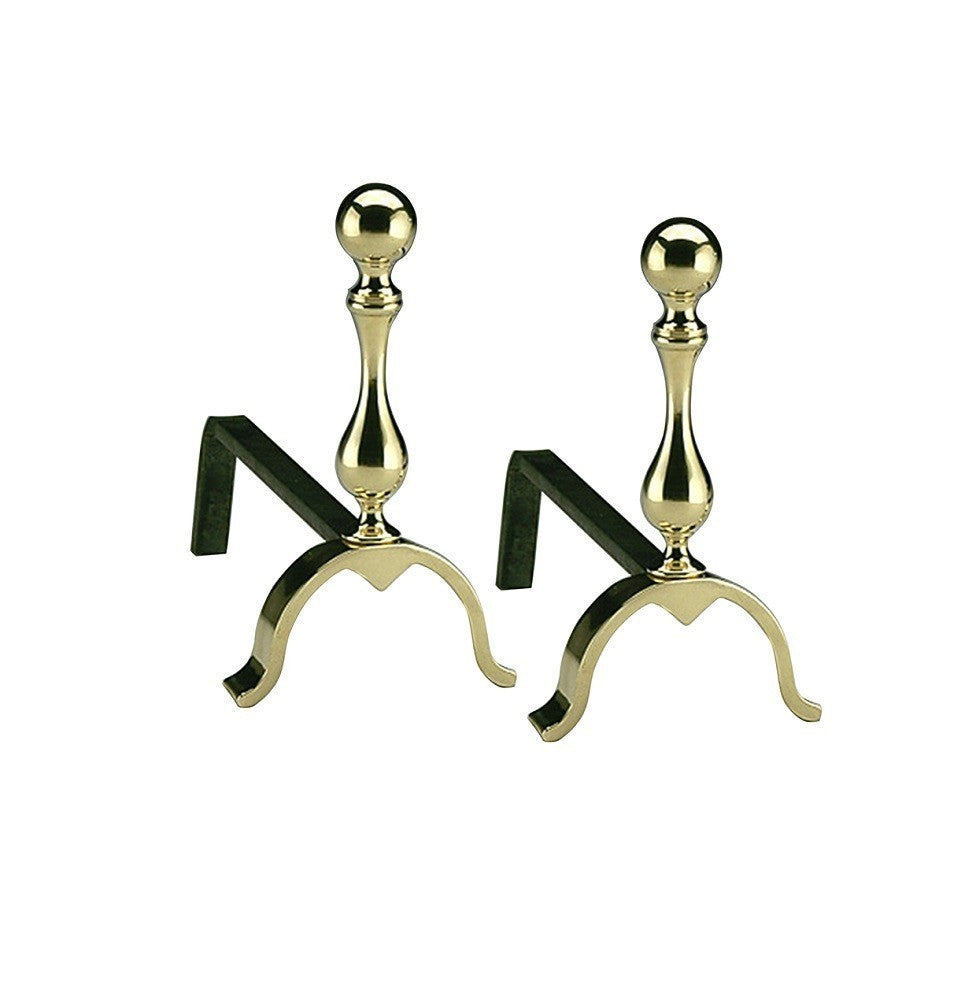 COPPIA ALARI CAMINO BRUCIALEGNA OTTONE ART.2069