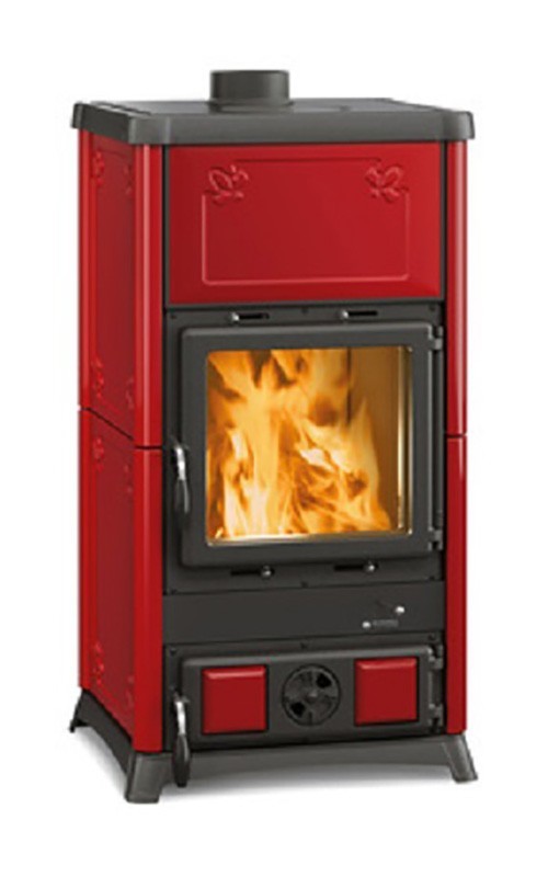 STUFA A LEGNA FEDORA 9,6kw BORDEAUX NORDICA EXTRAFLAME RISCALDAMENTO CASA