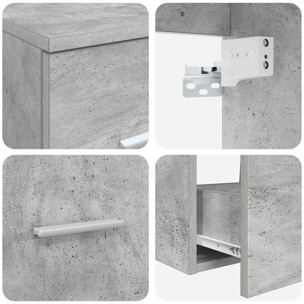 Set di mobili per il bagno 3 pz Grigio Cemento 3405958